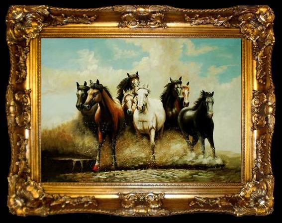 framed  unknow artist Horses 041, ta009-2